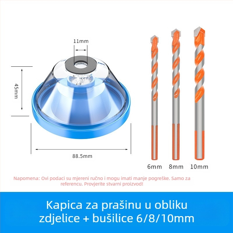 Zaštitni pokrov za ručnu i udarnu bušilicu s vrećom prašine – Kirin Arm, plastika