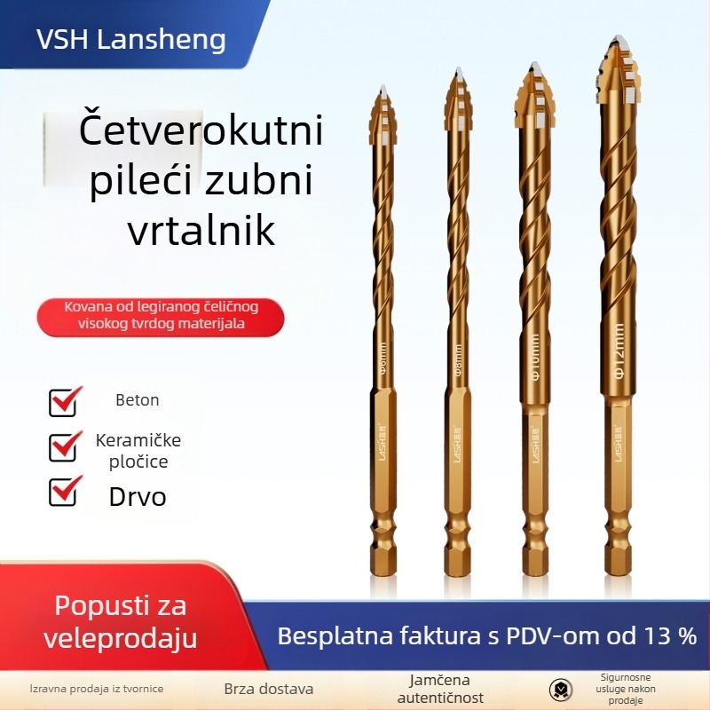 Četverozubna ekscentrična glavica bušilice za bušenje keramičkih pločica i betona – suho bušenje, izuzetna tvrdoća