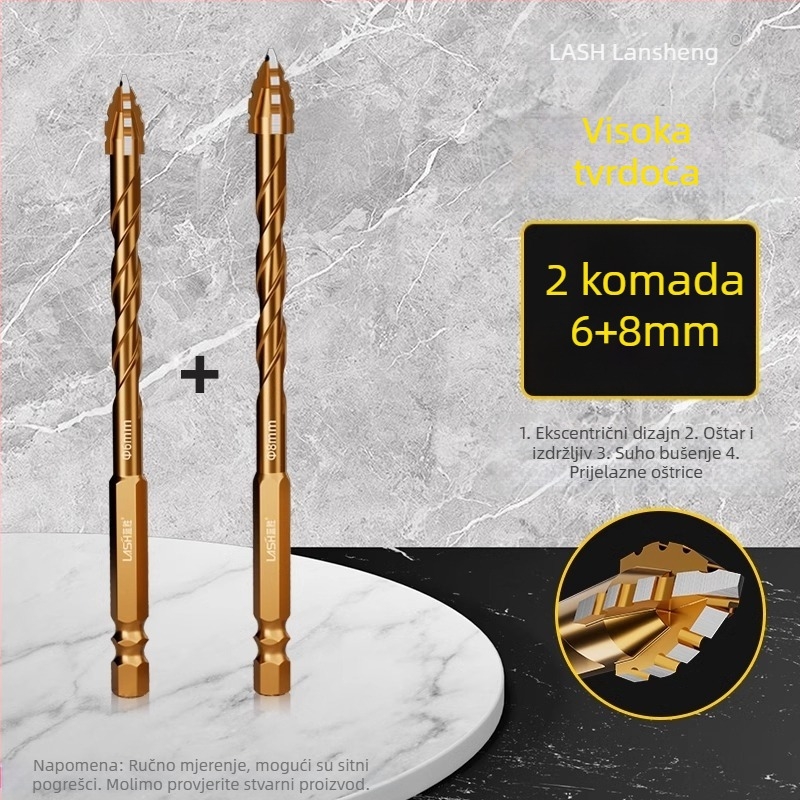 Četverozubna ekscentrična glavica bušilice za bušenje keramičkih pločica i betona – suho bušenje, izuzetna tvrdoća