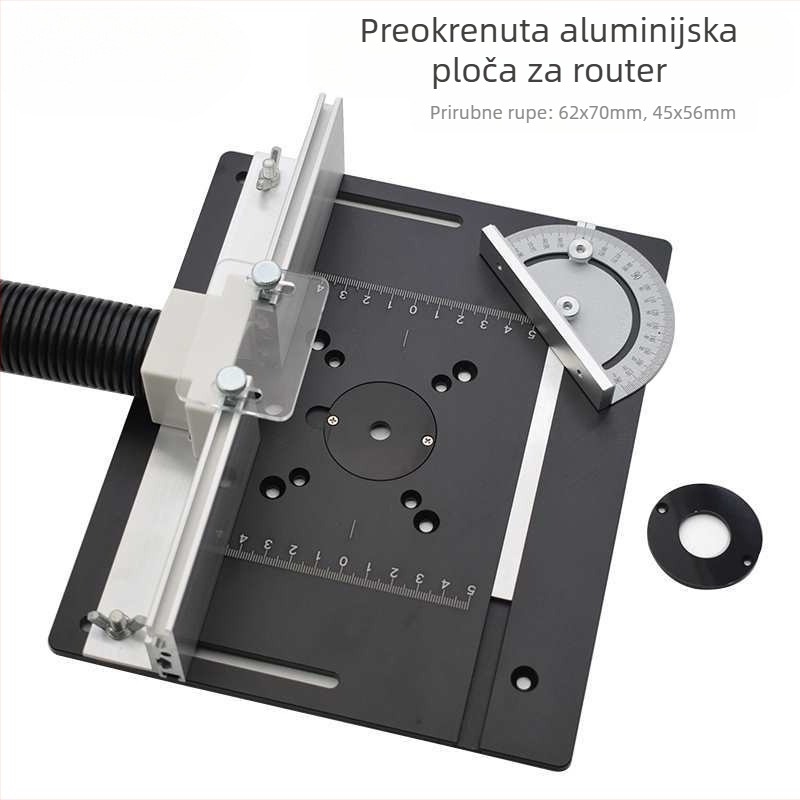 Drvena stanica za graviranje i frezanje drva s višenamjenskom podiznom radnom pločom, zaobljivanje rubova i drškanje na aluminijskom panelu — Napon 2,4 V