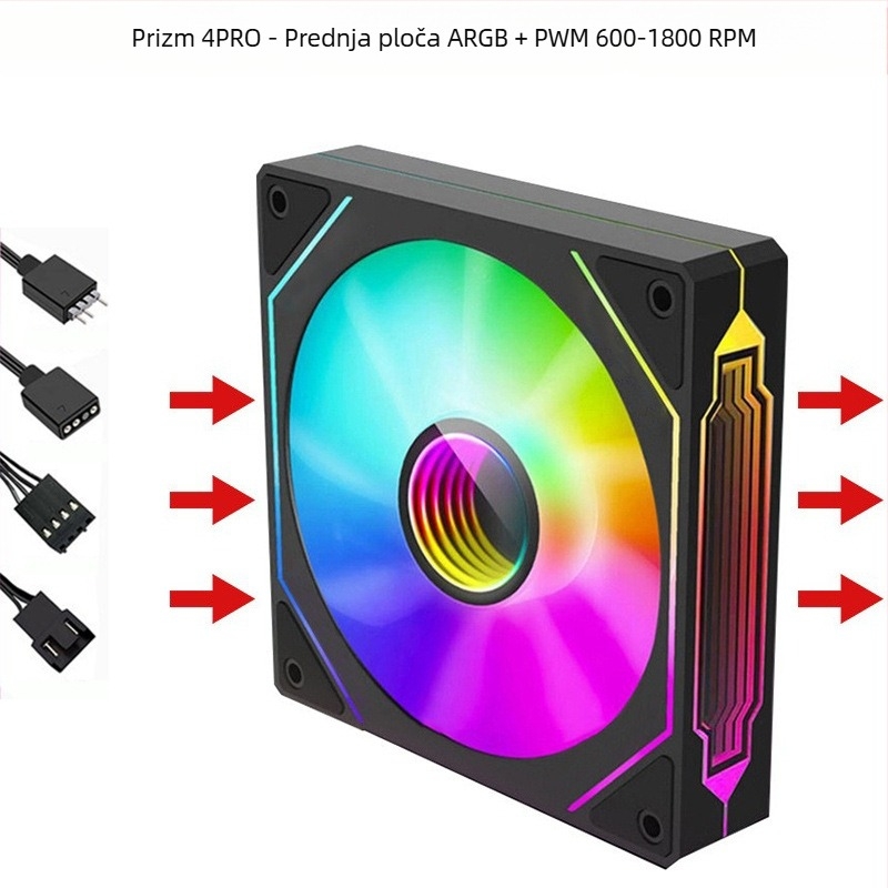 Ventilator kućišta s radijatorom, ARGB+PWM, model Infinite Mirror, Binghong, izlazak 2023., OEM obrada.