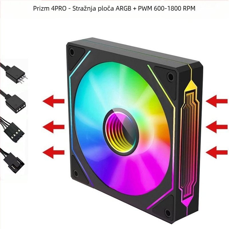 Ventilator kućišta s radijatorom, ARGB+PWM, model Infinite Mirror, Binghong, izlazak 2023., OEM obrada.