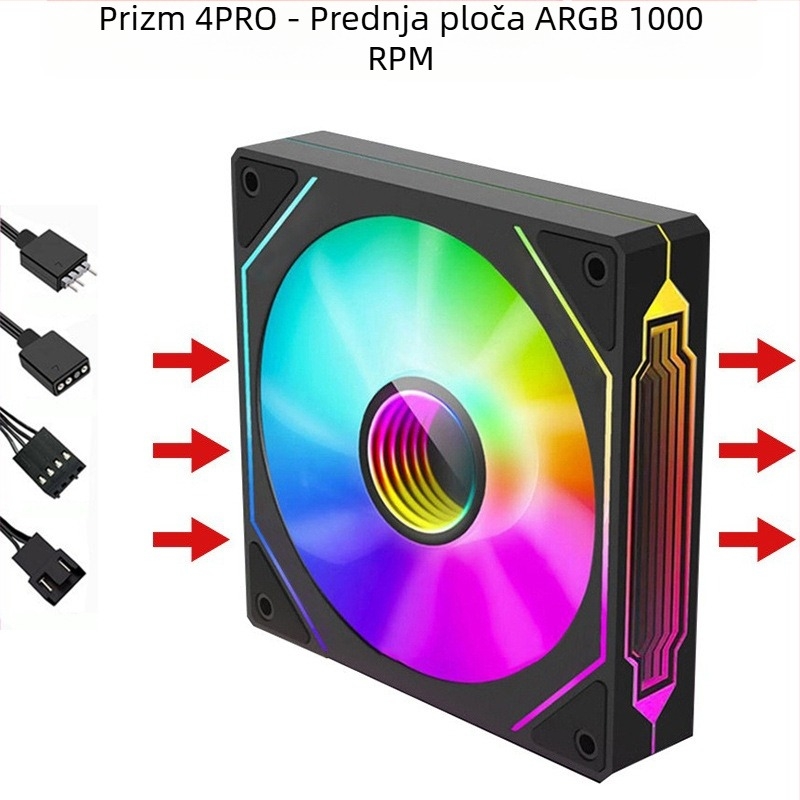 Ventilator kućišta s radijatorom, ARGB+PWM, model Infinite Mirror, Binghong, izlazak 2023., OEM obrada.