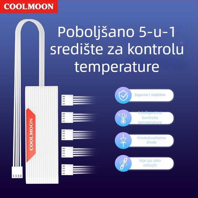 4-pinski PWM podijeljeni kabel za ventilatore hlađenja na matičnoj ploči, produžni kabel za upravljanje temperaturom, 5V