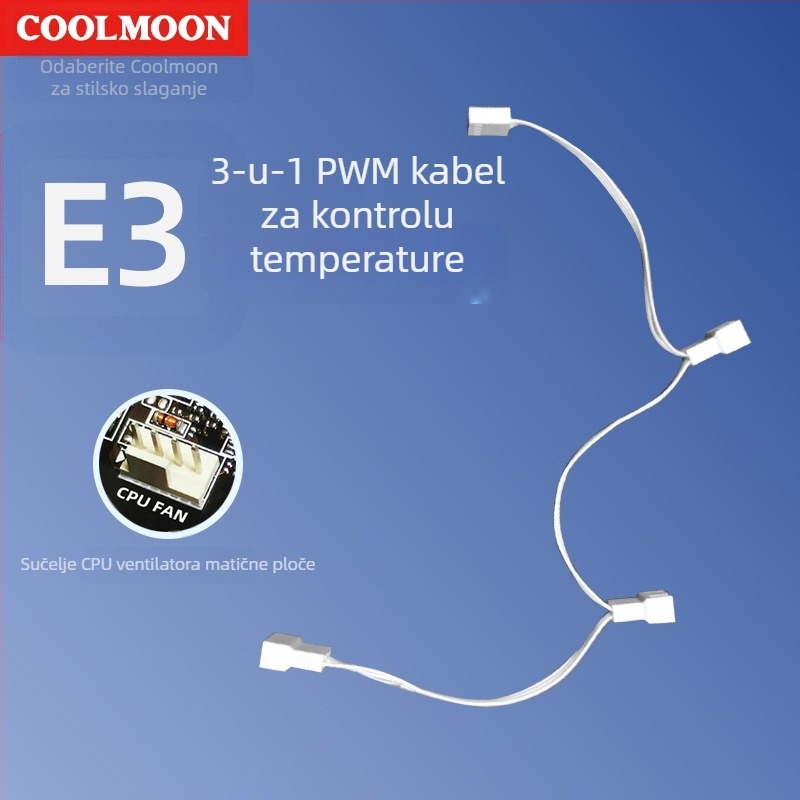 4-pinski PWM podijeljeni kabel za ventilatore hlađenja na matičnoj ploči, produžni kabel za upravljanje temperaturom, 5V