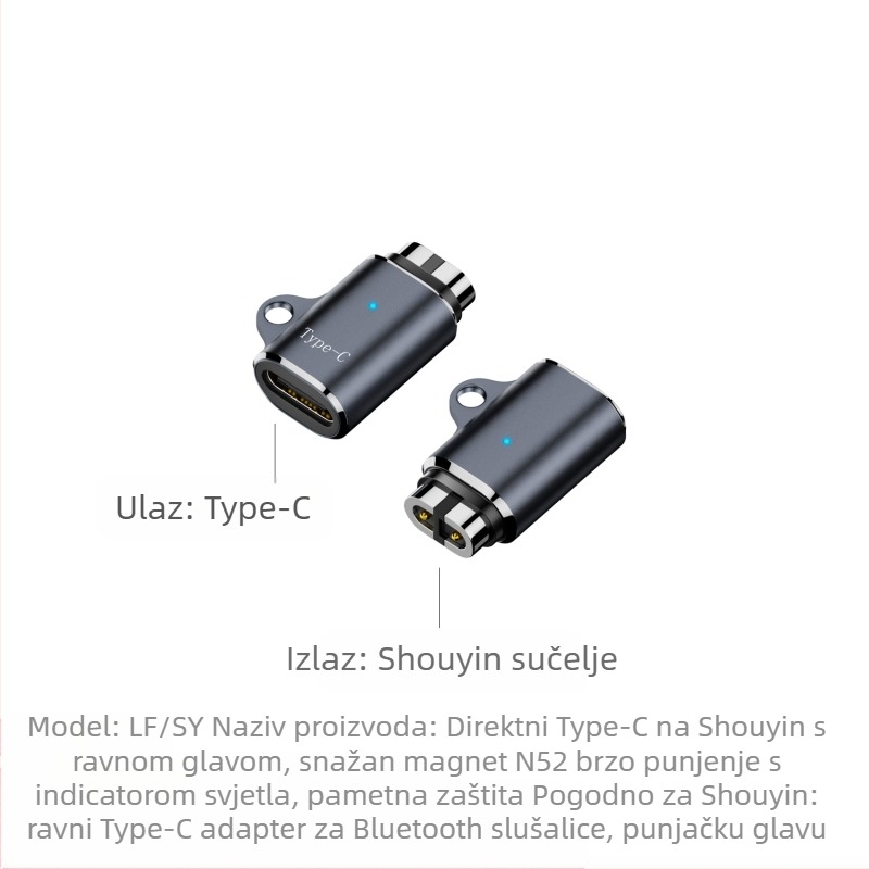 Magnetski kabel za punjenje za Bluetooth slušalice s kostnom provodljivošću (USB-A/ USB-C sučelje; Kompatibilni modeli Shaoyin AS800/S803/S810; Model Bsw-AS800; Brand Besivo/Baisiwo)