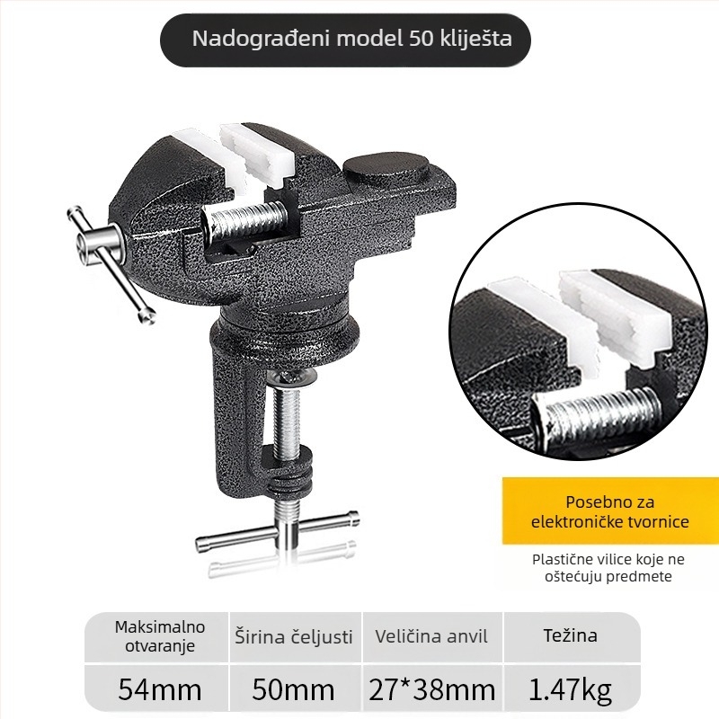 Oudisi mini stolni steznik – univerzalni, višefunkcionalni, 360° rotacija, težina 1,93 kg