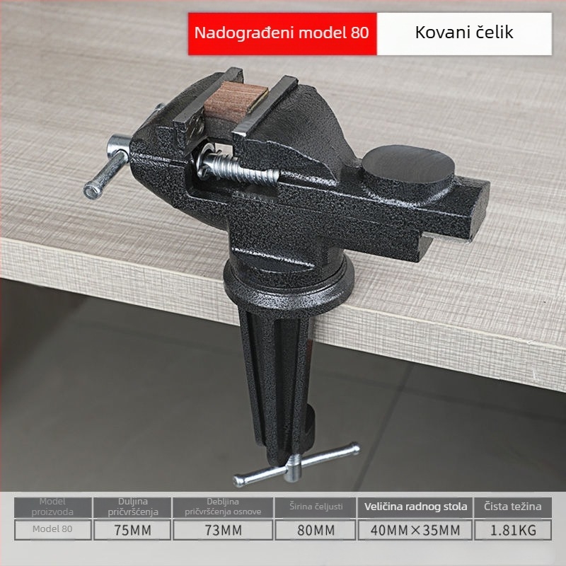 Oudisi mini stolni steznik – univerzalni, višefunkcionalni, 360° rotacija, težina 1,93 kg