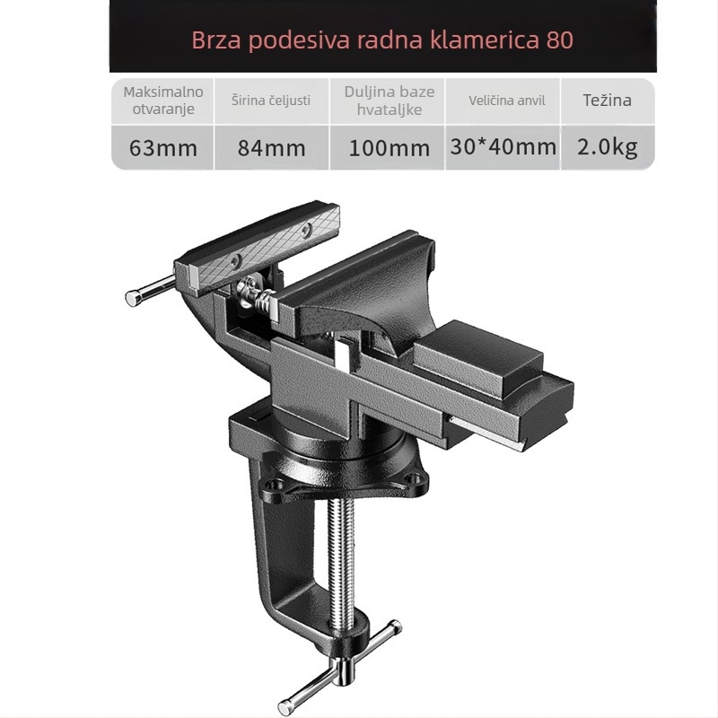 Oudisi mini stolni steznik – univerzalni, višefunkcionalni, 360° rotacija, težina 1,93 kg