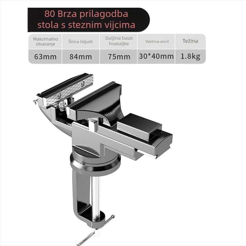 Oudisi mini stolni steznik – univerzalni, višefunkcionalni, 360° rotacija, težina 1,93 kg
