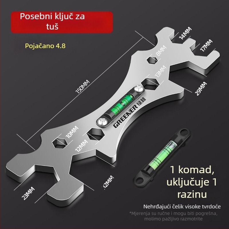Greener višenamjenski ključ za kupaonicu i tuš – nehrđajući čelik