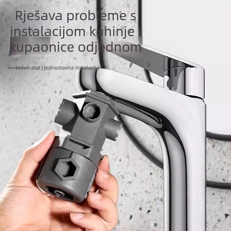 Alat za uklanjanje aeratora slavine — univerzalni ključ za kuhinju i umivaonik, ABS materijal, brend Mubin, model 101731114202, stil Moderni minimalizam.