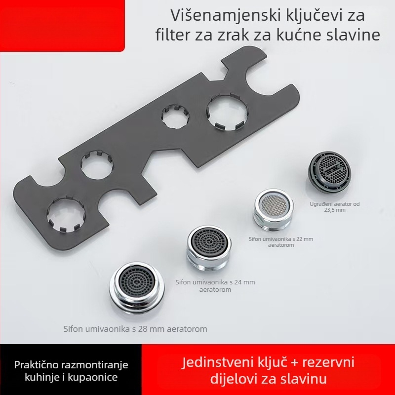 Alat za uklanjanje aeratora slavine — univerzalni ključ za kuhinju i umivaonik, ABS materijal, brend Mubin, model 101731114202, stil Moderni minimalizam.