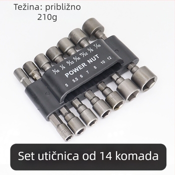 Trent set šestouglavnog držača za bušilicu i odvijač, karbonska čelika, 9/14 komada, kućna upotreba i popravci strojeva