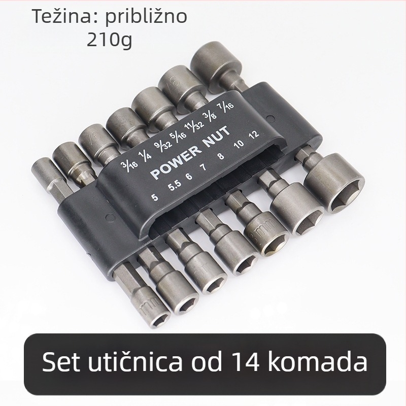 Trent set šestouglavnog držača za bušilicu i odvijač, karbonska čelika, 9/14 komada, kućna upotreba i popravci strojeva