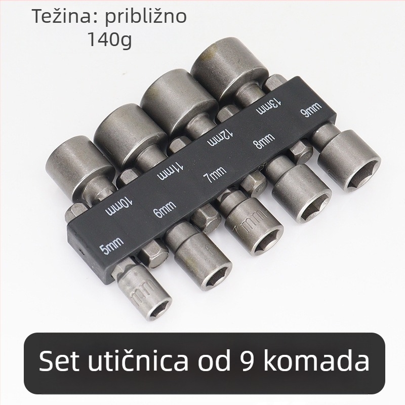 Trent set šestouglavnog držača za bušilicu i odvijač, karbonska čelika, 9/14 komada, kućna upotreba i popravci strojeva