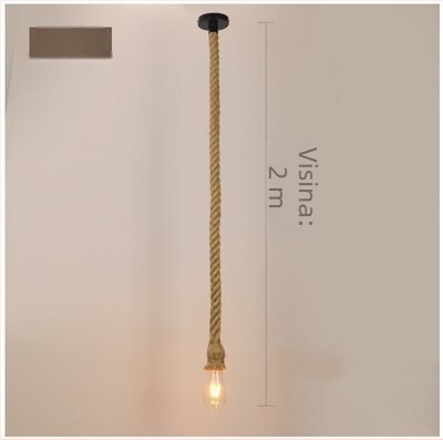 Luster od konopljinog užeta, LED viseća svjetiljka, 220V, rasvjetna površina 5–10 m²