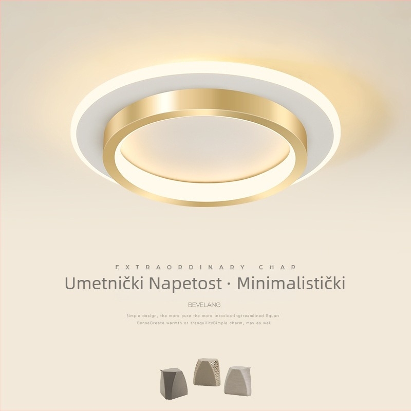 Nordijska LED stropna svjetiljka za hodnik i ulaz, metalno tijelo, akrilno sjenilo, domet 5–10 m²