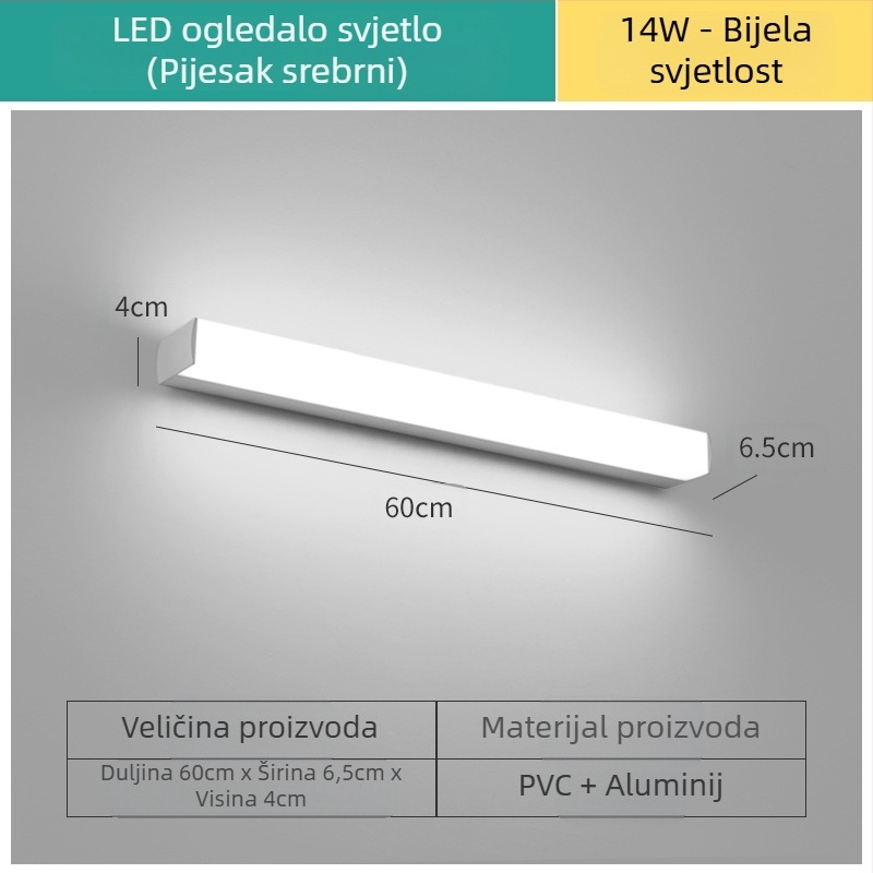 LED ogledalna svjetiljka za kupaonicu, moderni minimalistički stil, LED 111–240V s elektroničkim transformatorom, razina uštede energije 6