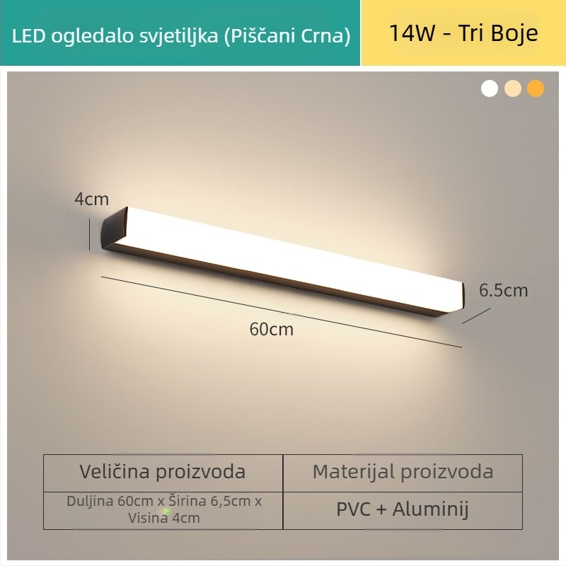 LED ogledalna svjetiljka za kupaonicu, moderni minimalistički stil, LED 111–240V s elektroničkim transformatorom, razina uštede energije 6