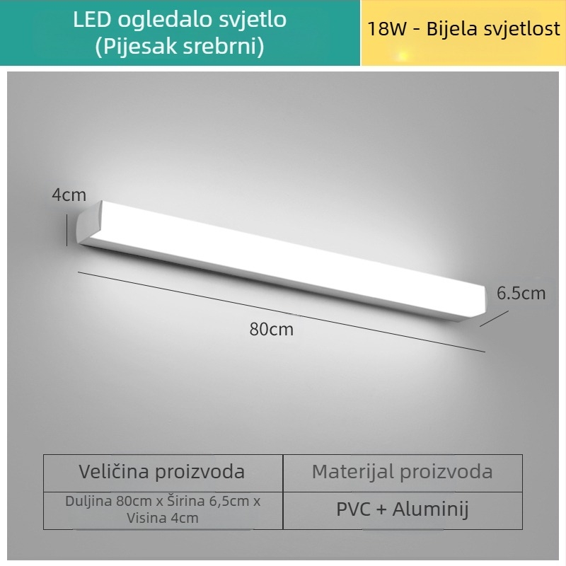 LED ogledalna svjetiljka za kupaonicu, moderni minimalistički stil, LED 111–240V s elektroničkim transformatorom, razina uštede energije 6