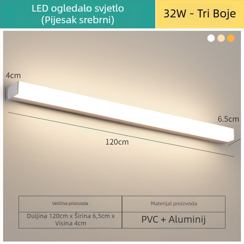 LED ogledalna svjetiljka za kupaonicu, moderni minimalistički stil, LED 111–240V s elektroničkim transformatorom, razina uštede energije 6
