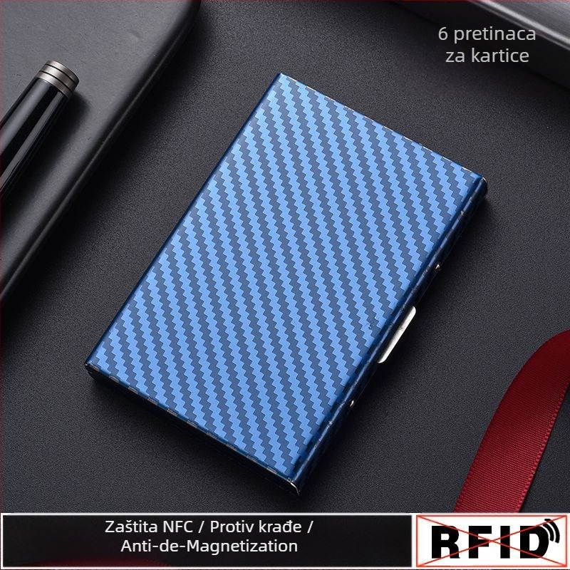 Držač kartica od nehrđajućeg čelika za vozačku dozvolu, bankovnu karticu, osobnu iskaznicu i člansku karticu — protiv krađe, protiv demagnetizacije, ultra lak, PU podstava, unisex