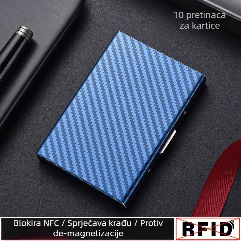 Držač kartica od nehrđajućeg čelika za vozačku dozvolu, bankovnu karticu, osobnu iskaznicu i člansku karticu — protiv krađe, protiv demagnetizacije, ultra lak, PU podstava, unisex