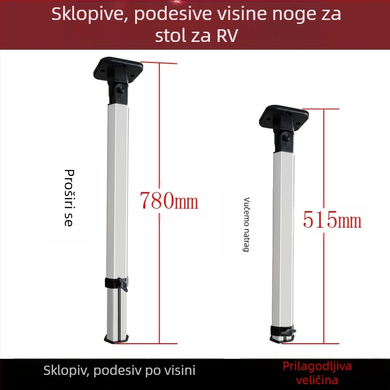 RV proširivo sklopne noge za stol — BT-FZ05; aluminijska legura; kompatibilno s RV