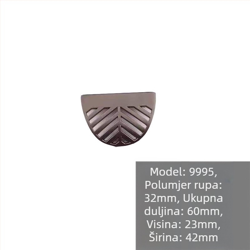 Skrivena ručka za ormarske vrata u obliku lista, od cinkovog legura, elektroplatina, model 9995, Jiaao