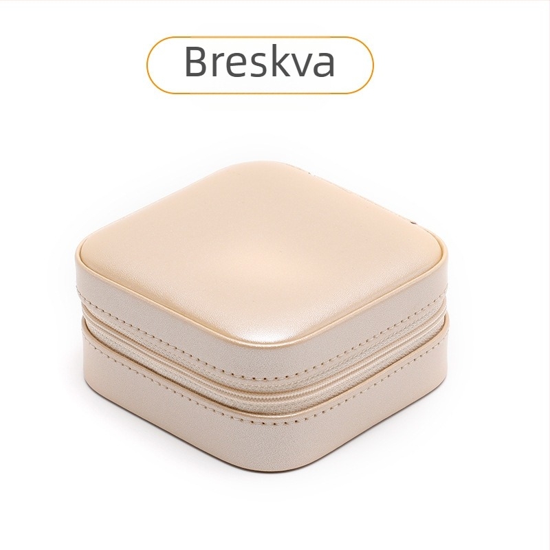 Kožna kutija za nakit, prijenosna s ogledalom, model 8010-M, meka konstrukcija