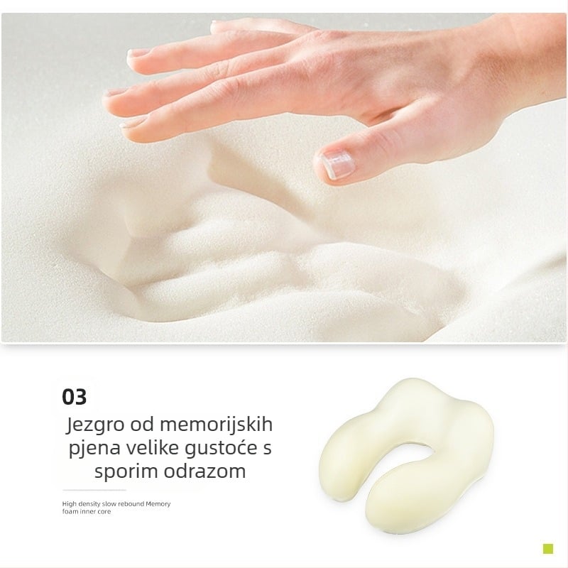 U-oblik putujući jastučić: memorijska pjena; kapuljača; odvojivi navlaka; katijonska tkanina; moderni minimalistički stil; težina do 0,5 kg
