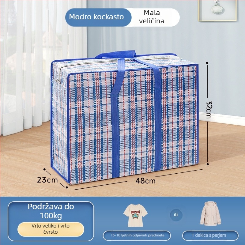 Kuboidna putna torba od pletene tkanine, japanski stil, višestruka namjena