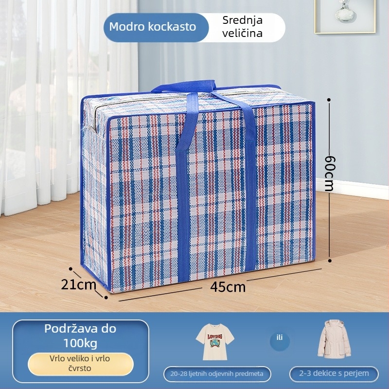 Kuboidna putna torba od pletene tkanine, japanski stil, višestruka namjena