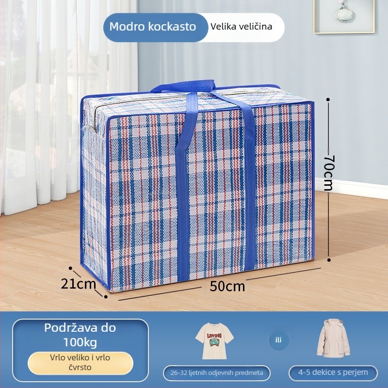 Kuboidna putna torba od pletene tkanine, japanski stil, višestruka namjena