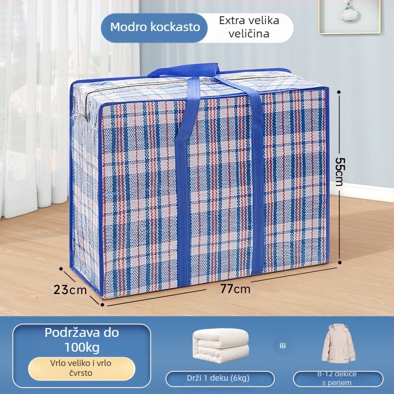 Kuboidna putna torba od pletene tkanine, japanski stil, višestruka namjena