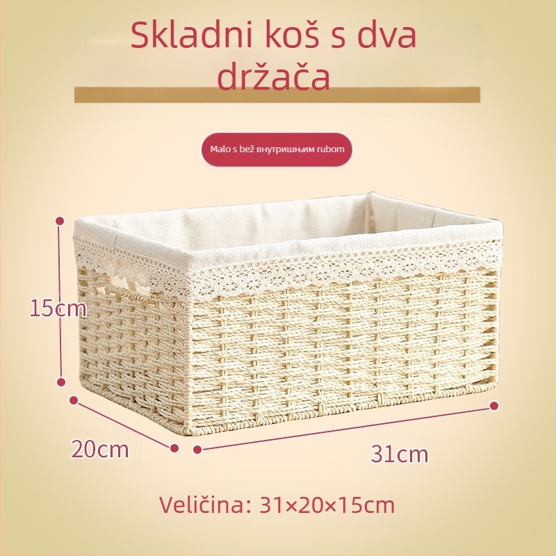 Pleteni stolni košarica za skladištenje – višefunkcionalni prenosivi organizator, 9 L kapaciteta, japanski stil