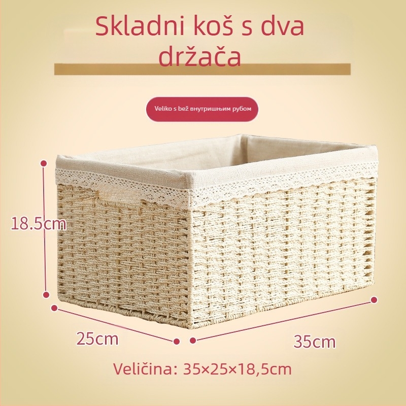 Pleteni stolni košarica za skladištenje – višefunkcionalni prenosivi organizator, 9 L kapaciteta, japanski stil