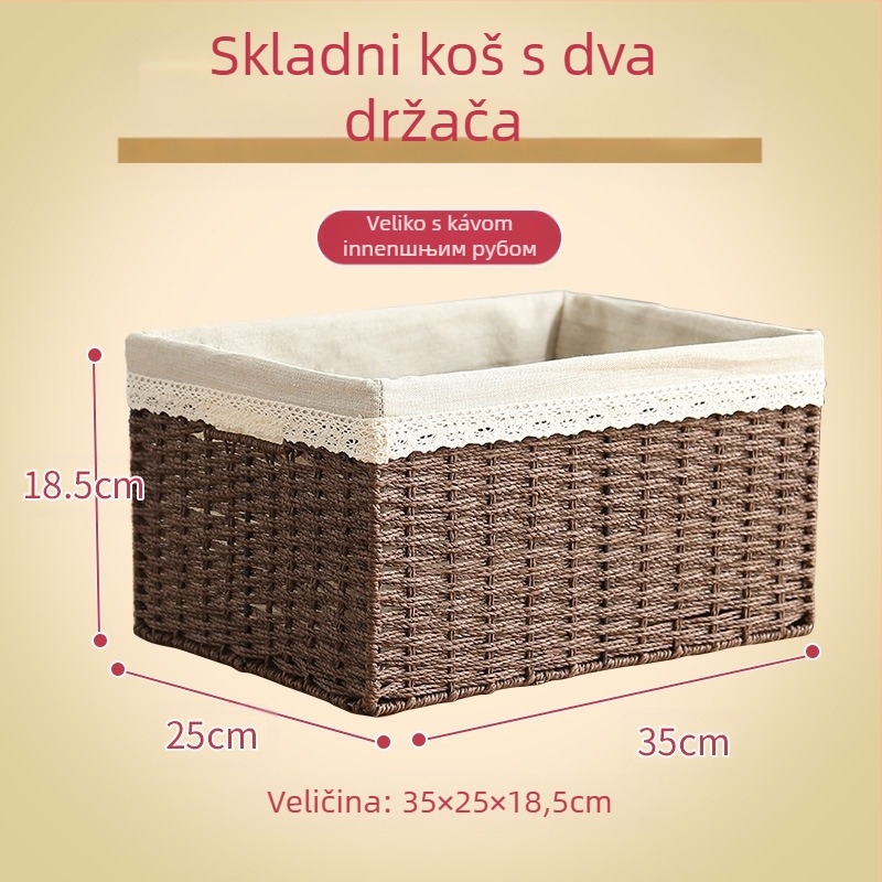 Pleteni stolni košarica za skladištenje – višefunkcionalni prenosivi organizator, 9 L kapaciteta, japanski stil