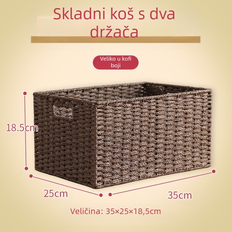 Pleteni stolni košarica za skladištenje – višefunkcionalni prenosivi organizator, 9 L kapaciteta, japanski stil