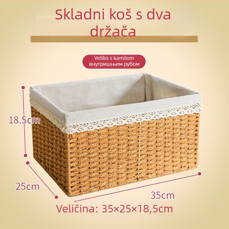 Pleteni stolni košarica za skladištenje – višefunkcionalni prenosivi organizator, 9 L kapaciteta, japanski stil
