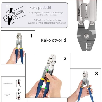 Aluminijski alat za krimpanje užeta s osmeročnim kopčanjem, uštedu napora, M2.0
