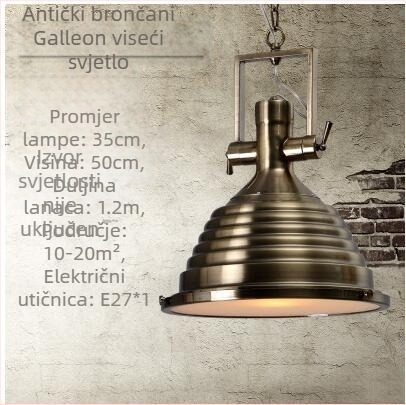 Željezni viseći luster s LED svjetlom, model 6165, 1 glava, podesiva visina 0.6, 220V, 3C certifikat