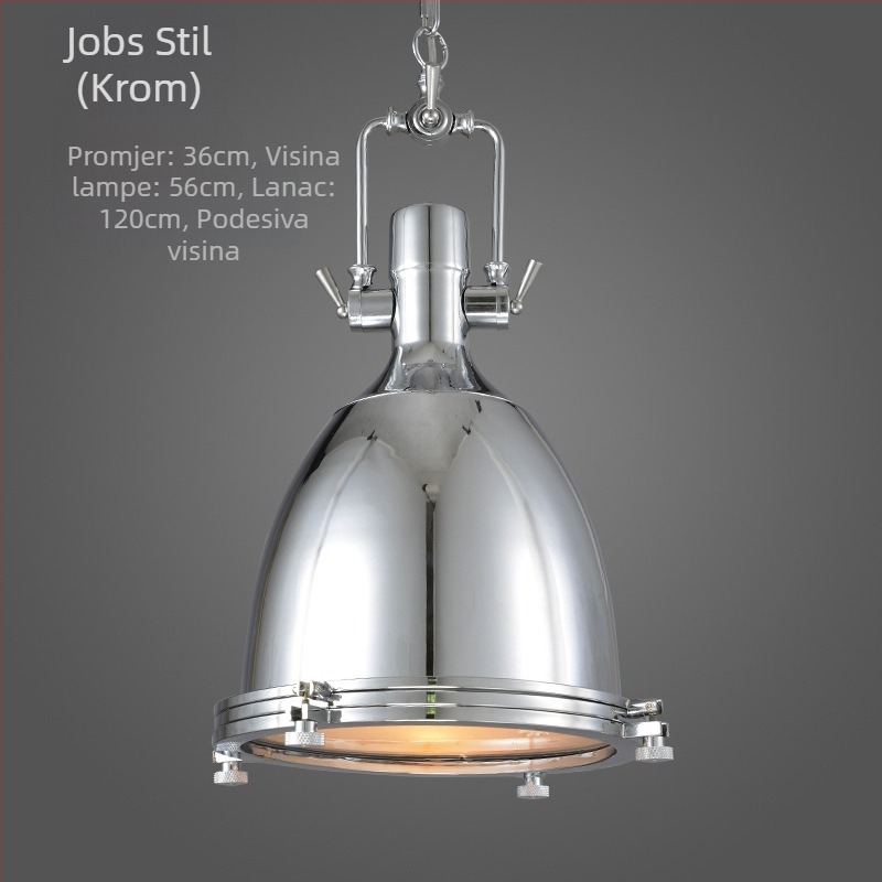 Željezni viseći luster s LED svjetlom, model 6165, 1 glava, podesiva visina 0.6, 220V, 3C certifikat