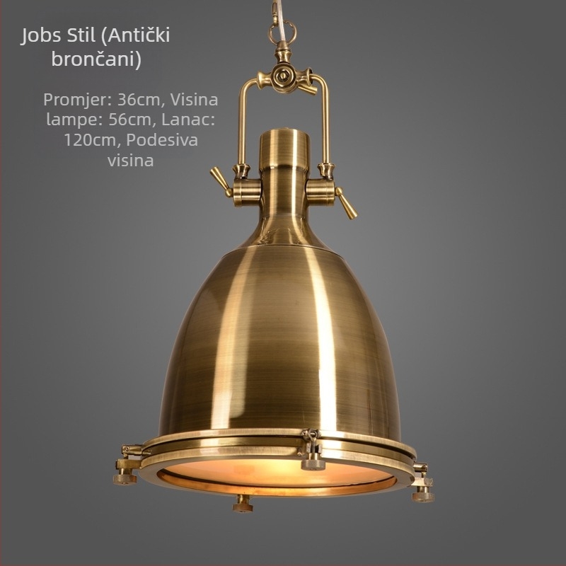 Željezni viseći luster s LED svjetlom, model 6165, 1 glava, podesiva visina 0.6, 220V, 3C certifikat
