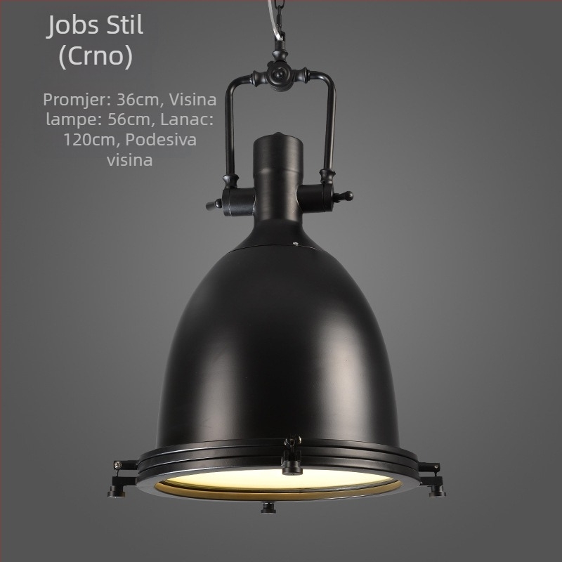 Željezni viseći luster s LED svjetlom, model 6165, 1 glava, podesiva visina 0.6, 220V, 3C certifikat