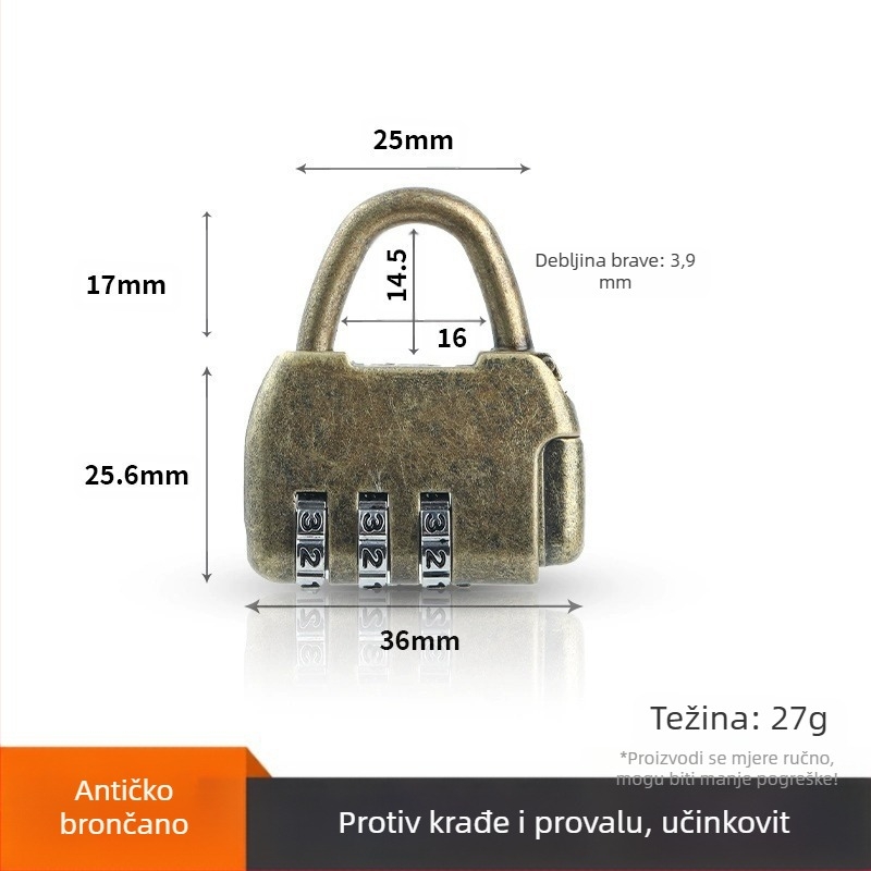 Kućni katanc Shouli – model Padlock, materijal: legirana čelika, stil: moderni minimalistički dizajn