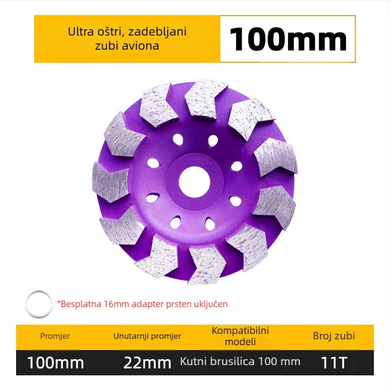 Dijamantni disk za brušenje za kutnu brusilicu s nano podlogom