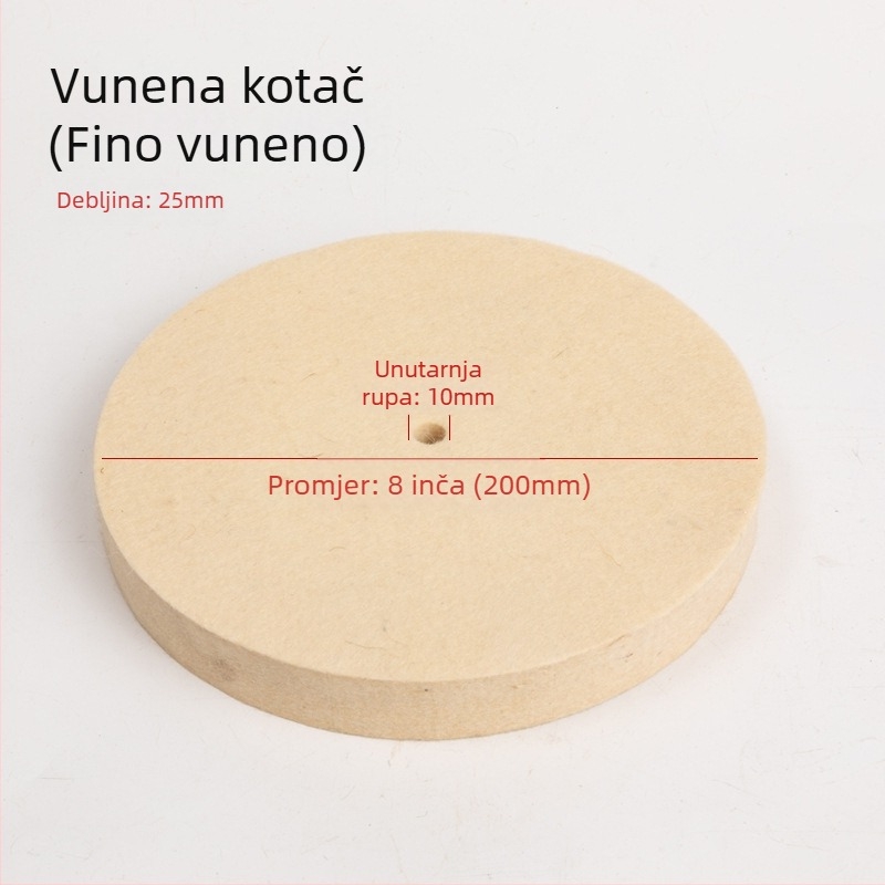 Fengpeng Vuna polirni kotač — tip: vuneni kotač; materijal: vuna; abrazivno: vuna filc; tvrdoća: 7p