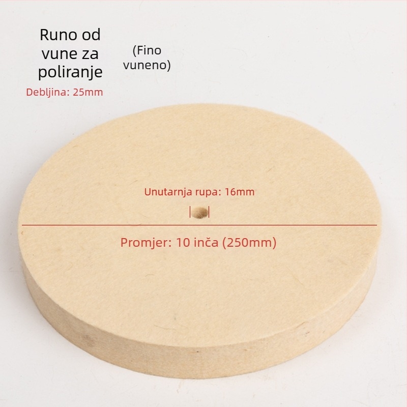 Fengpeng Vuna polirni kotač — tip: vuneni kotač; materijal: vuna; abrazivno: vuna filc; tvrdoća: 7p
